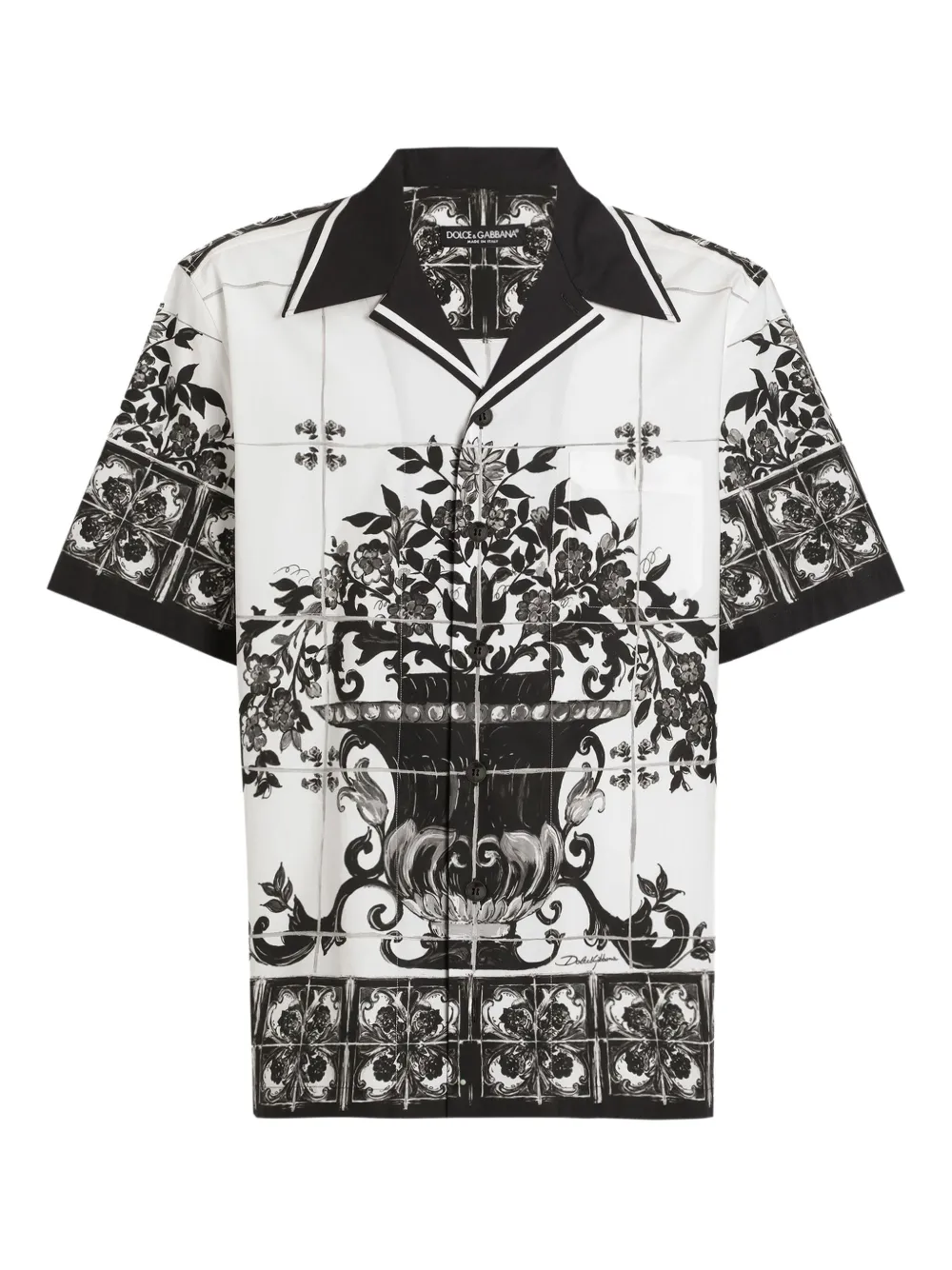 Dolce & Gabbana Majolica-print cotton shirt | White | Image 1