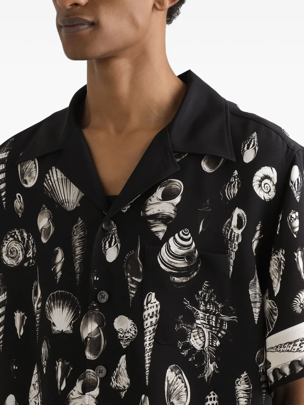 Dolce & Gabbana seashell-print shirt Zwart