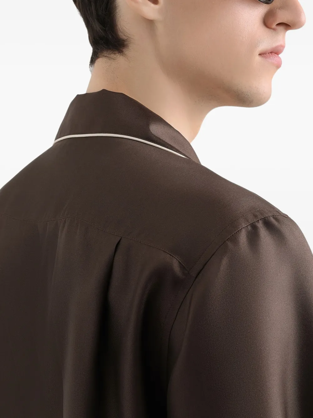 Dolce & Gabbana Overhemd met kraag en korte mouwen Bruin