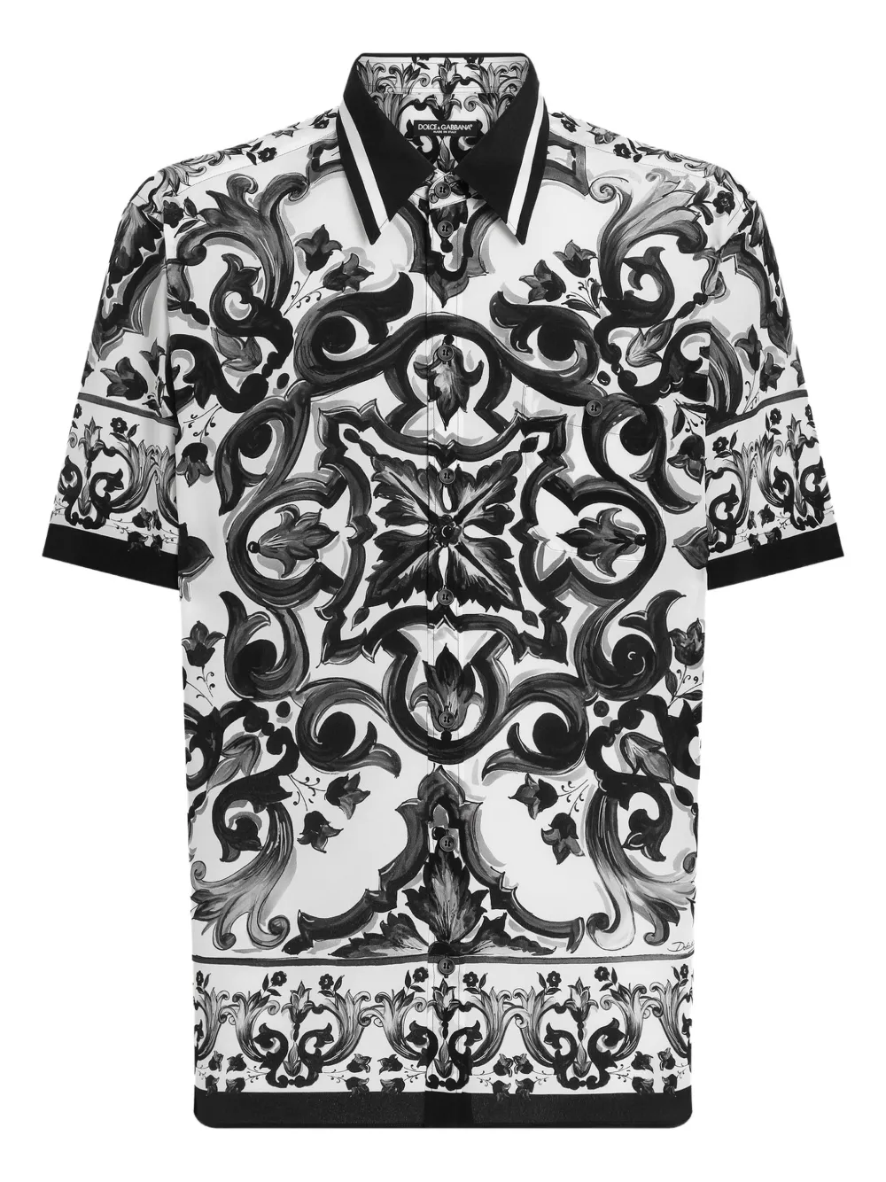 Dolce & Gabbana Zijden overhemd met print Zwart
