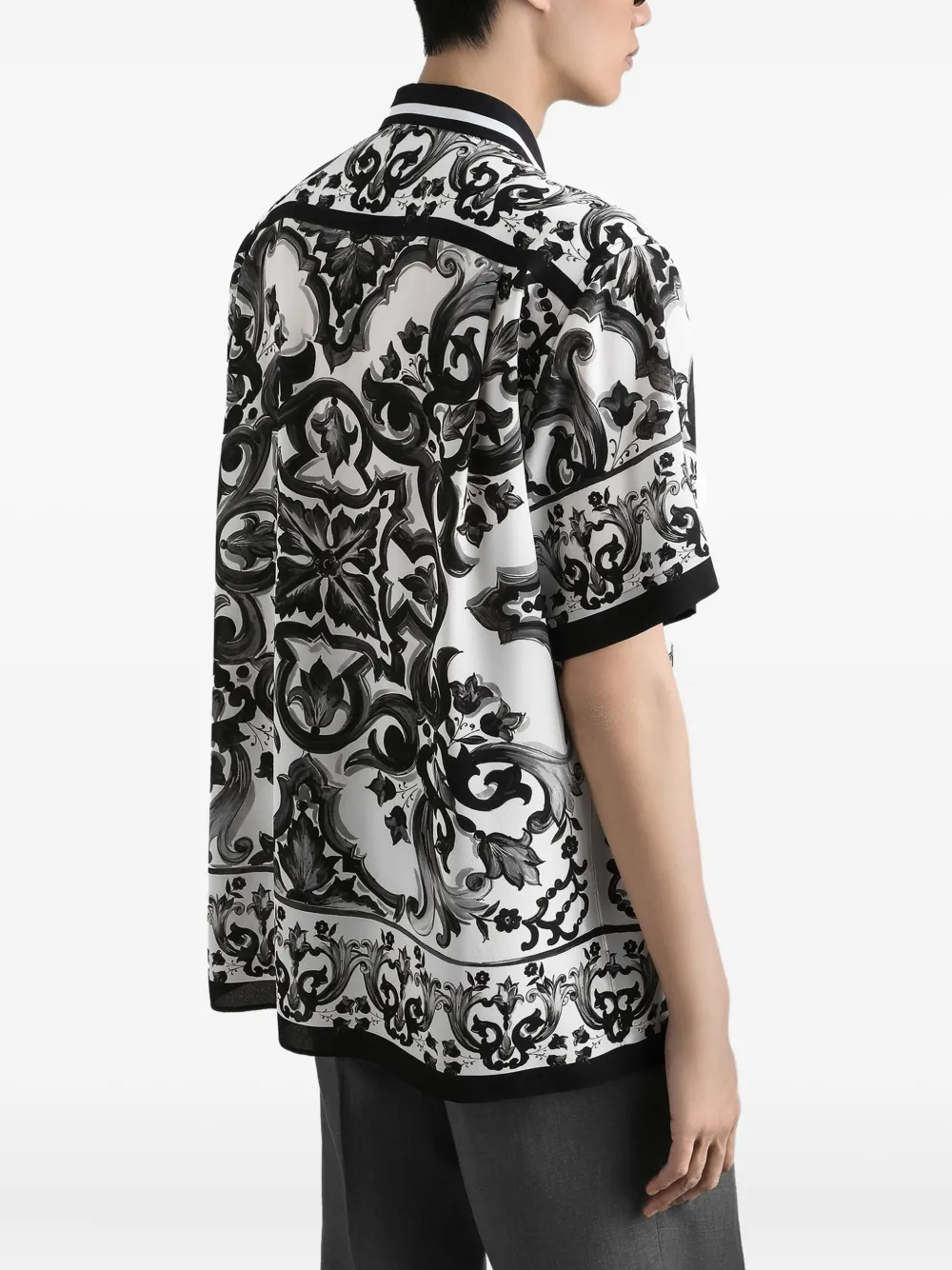 Dolce & Gabbana Zijden overhemd met print Zwart