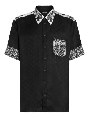 Dolce & Gabbana ロゴプリント アロハシャツ | ブラック | FARFETCH JP