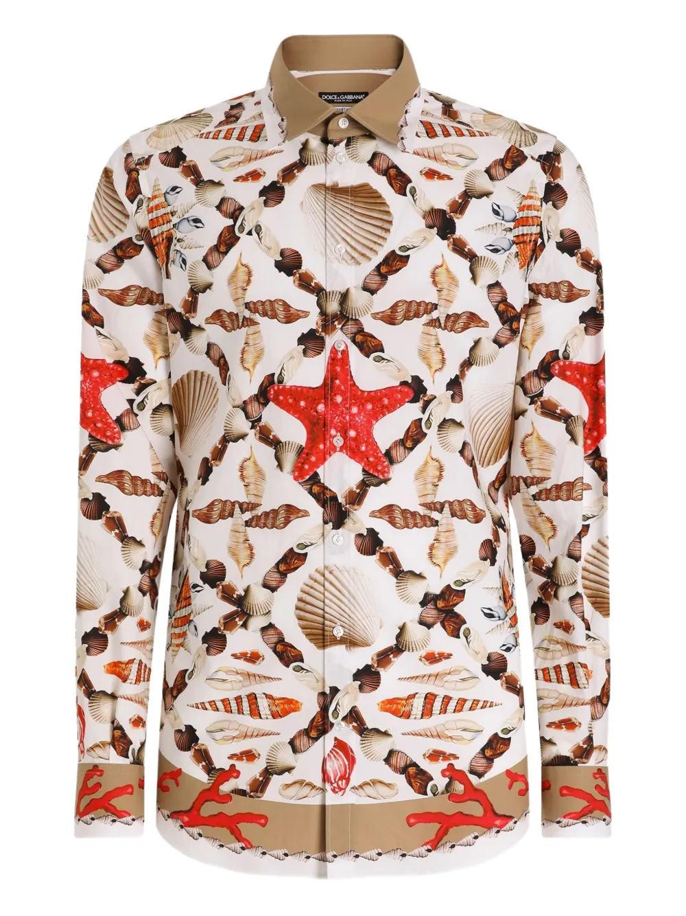 Dolce & Gabbana Martini overhemd met schelpenprint Wit