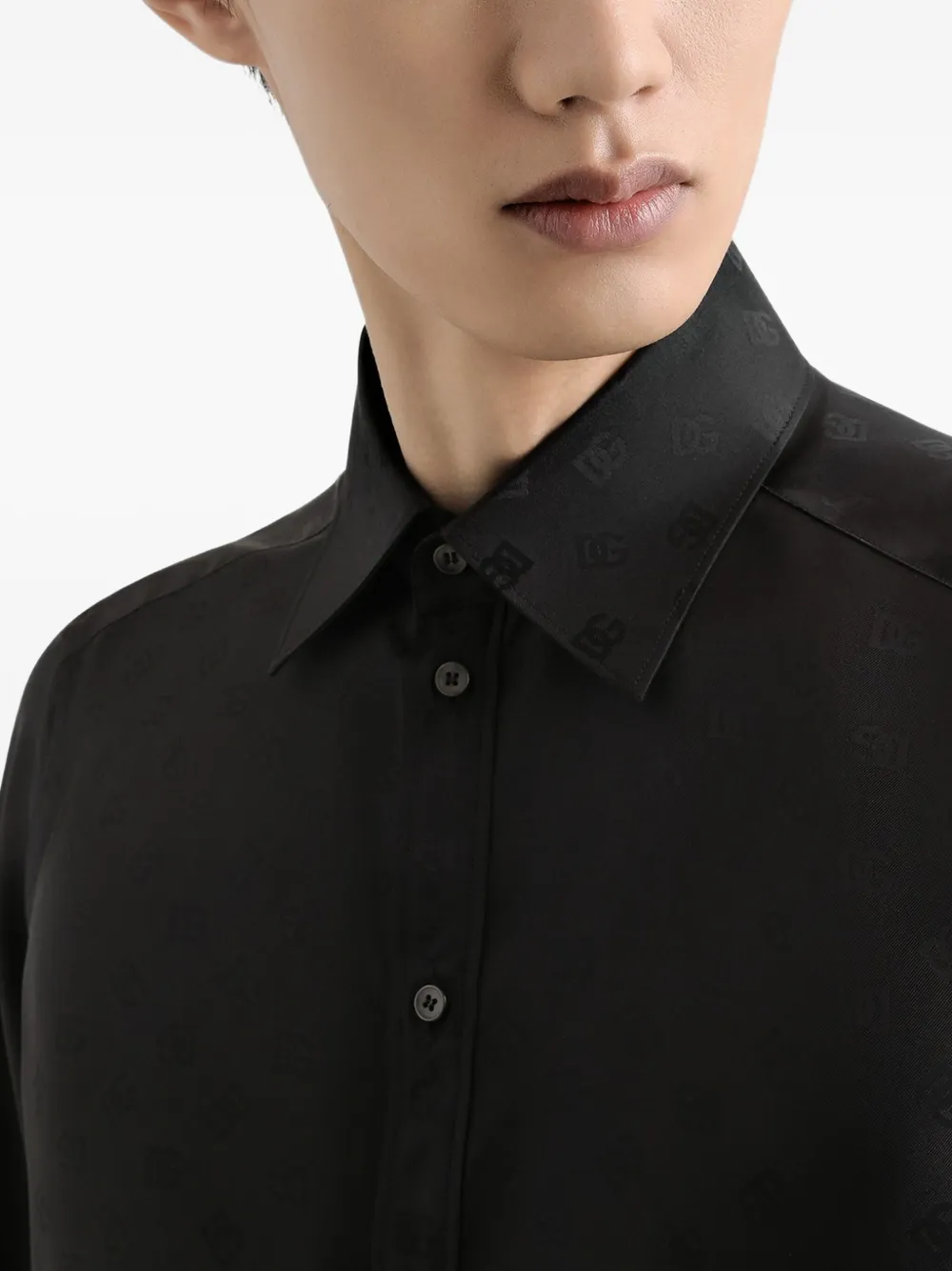 Dolce & Gabbana Overhemd met monogram Zwart