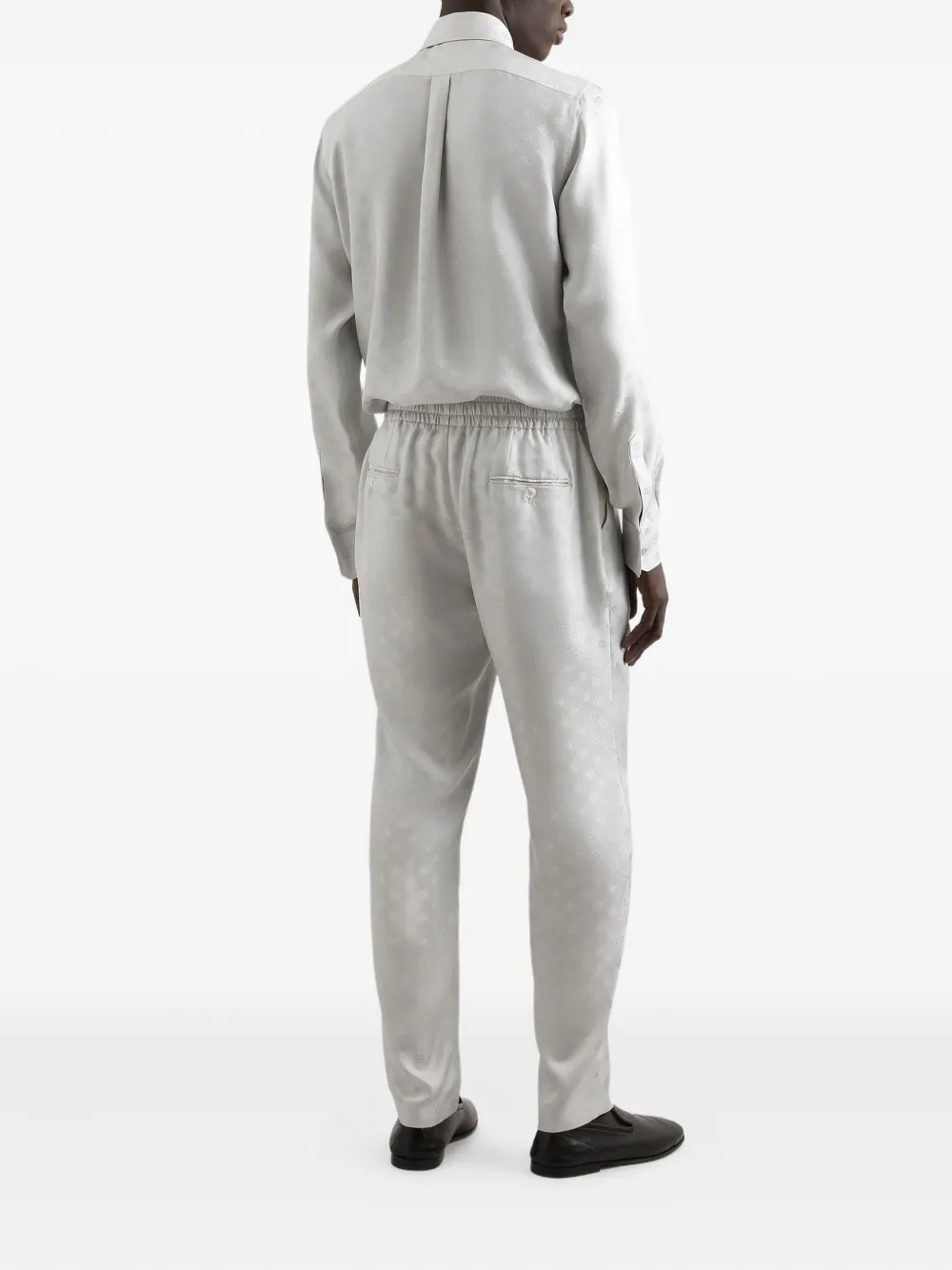 Dolce & Gabbana Martini satijnen overhemd met monogram-jacquard Grijs