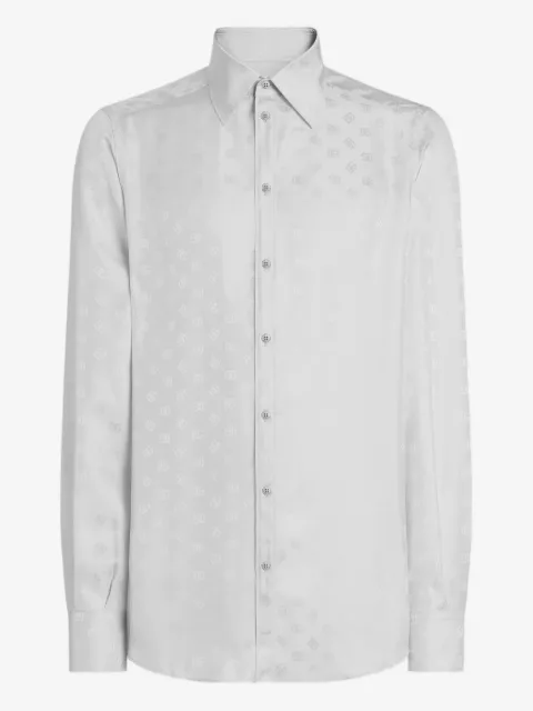 Dolce & Gabbana Martini satin monogram-jacquard shirt