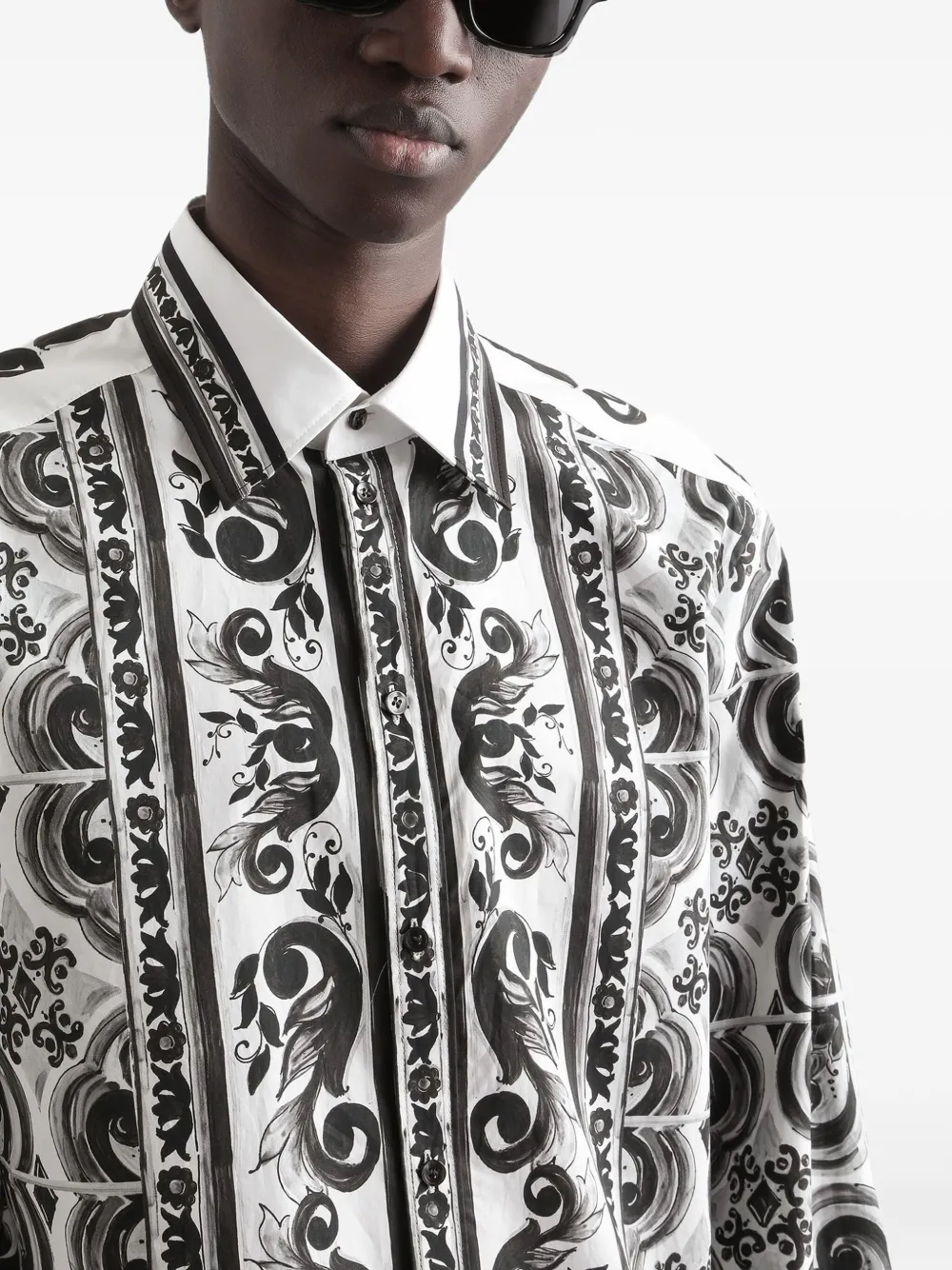 Dolce & Gabbana Martini overhemd met Majolica-print Zwart