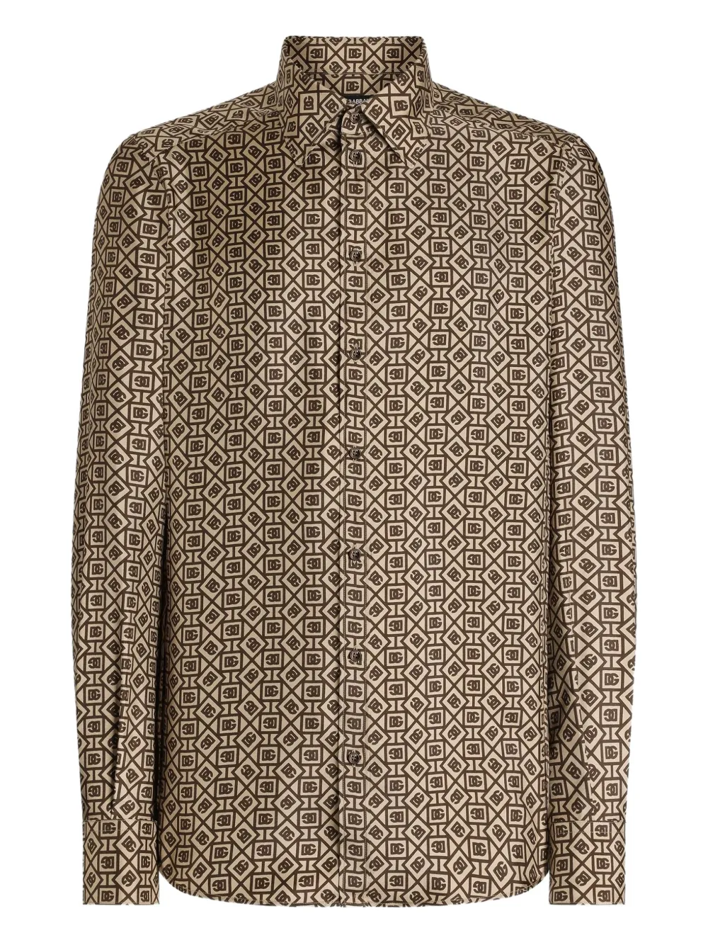 Dolce & Gabbana geometric-pattern shirt | Brown | Image 1