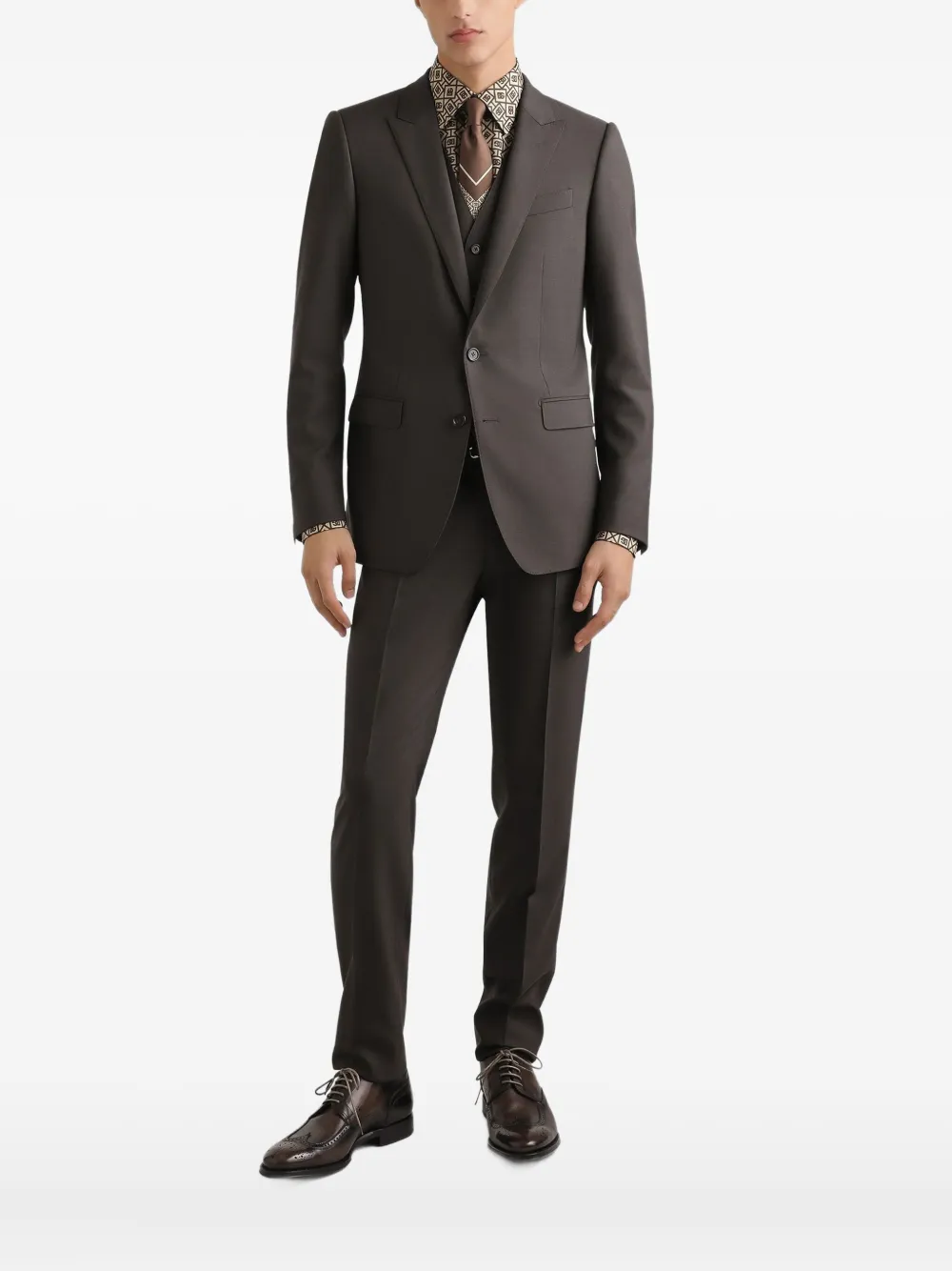 Dolce & Gabbana Overhemd met geometrisch patroon - Bruin