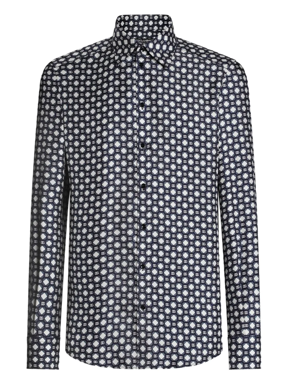 Dolce & Gabbana Overhemd met geometrische print Blauw