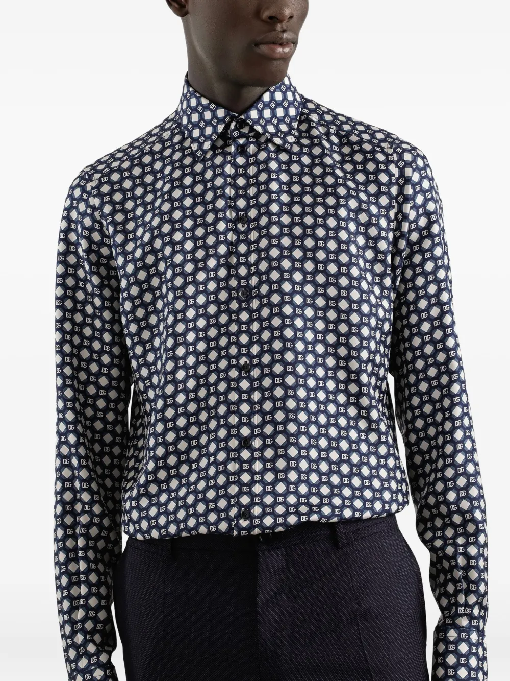 Dolce & Gabbana Overhemd met geometrische print Blauw