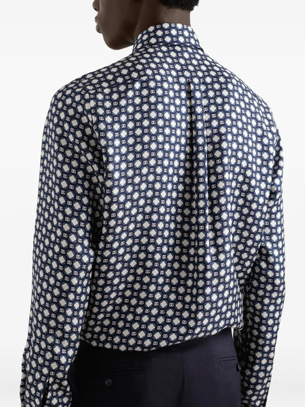 Dolce & Gabbana Overhemd met geometrische print Blauw