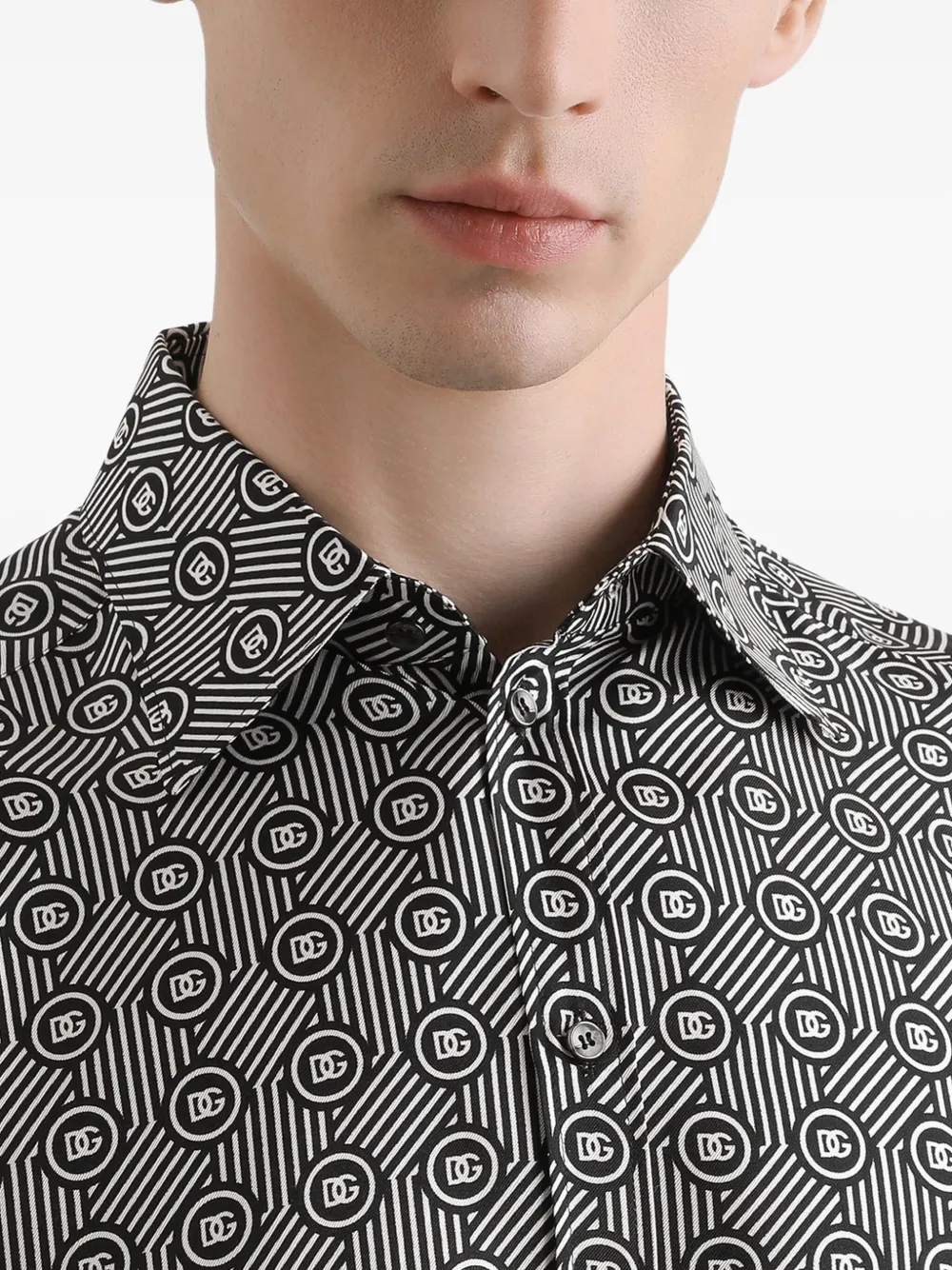 Dolce & Gabbana Overhemd met geometrische print Zwart