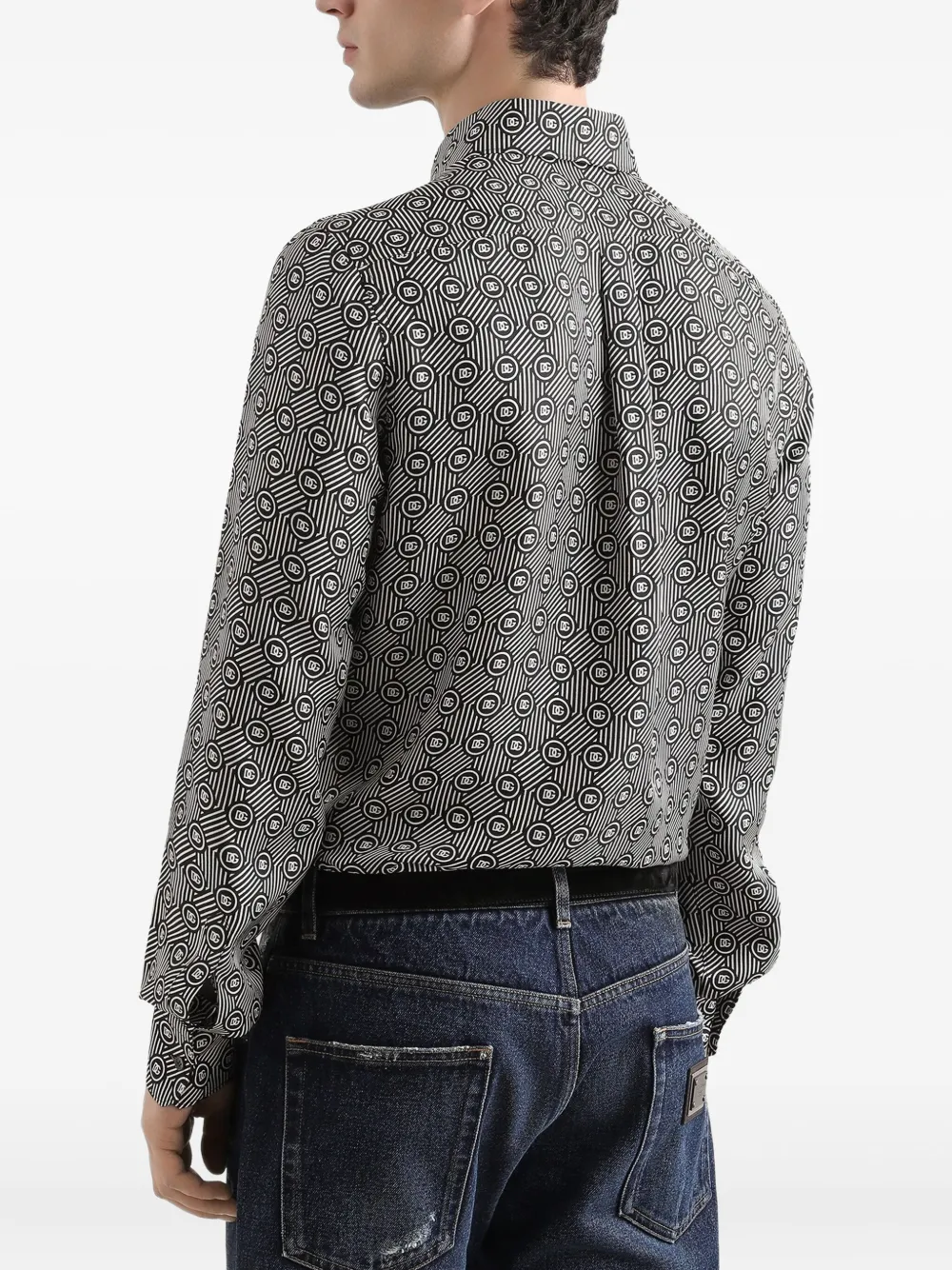 Dolce & Gabbana Overhemd met geometrische print Zwart