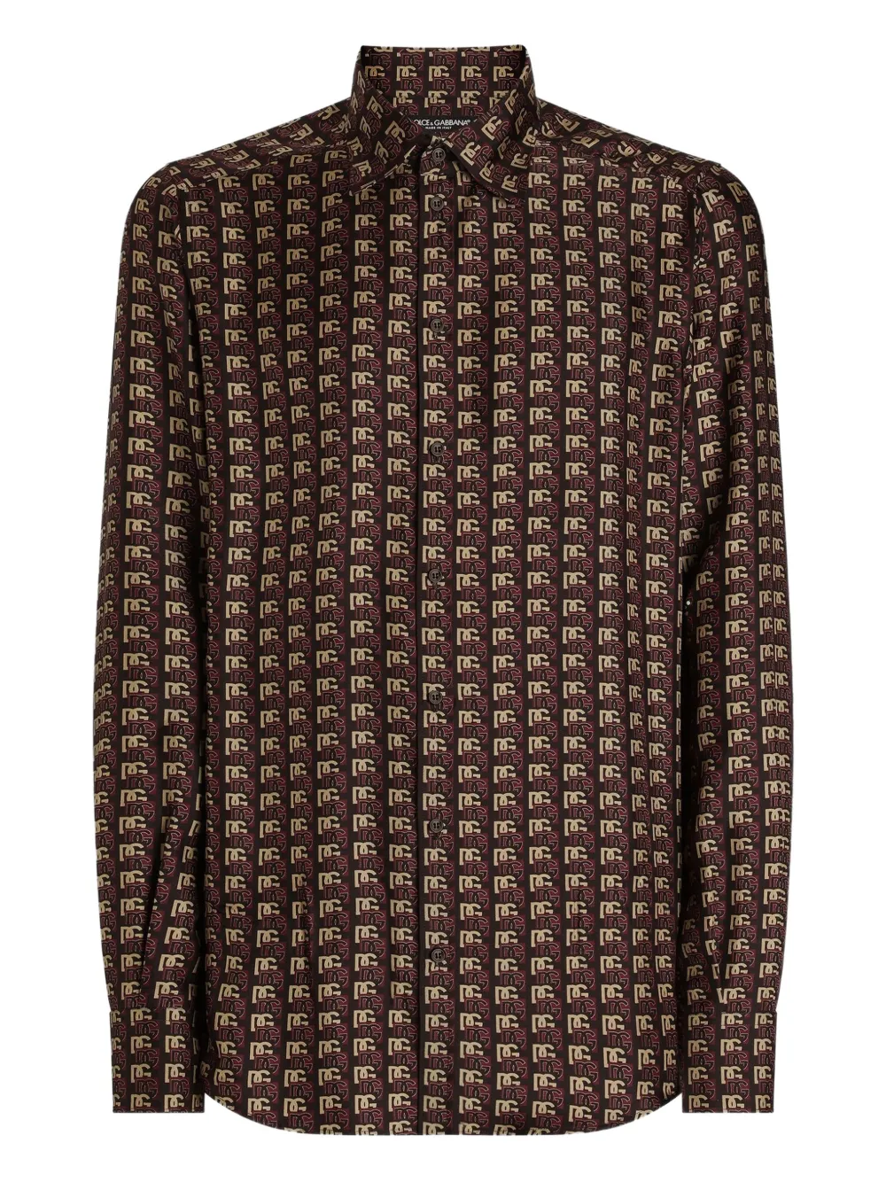 Dolce & Gabbana Overhemd met logoprint Bruin