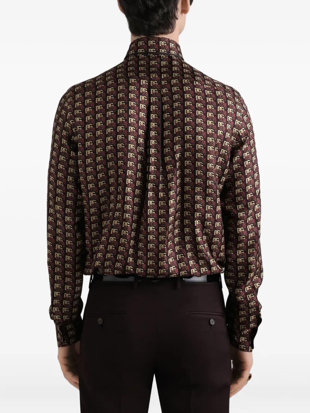 Dolce & Gabbana Overhemd met logoprint Bruin