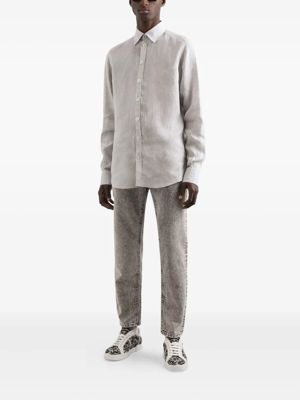 Dolce & Gabbana Linnen overhemd - Grijs