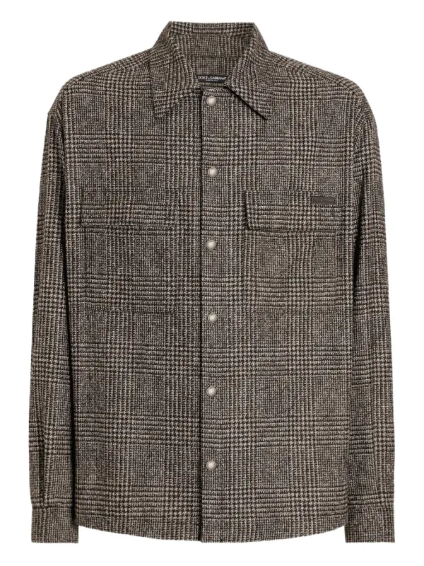 Dolce & Gabbana Check-pattern Pocket Shirt in Brown