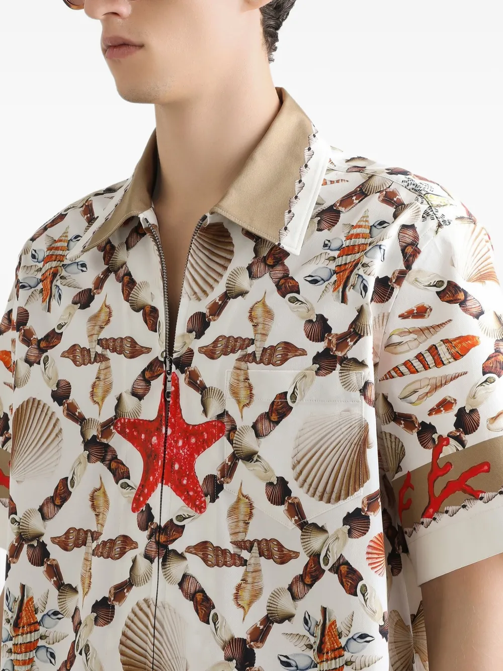 Dolce & Gabbana Hawaii overhemd met schelpenprint Wit
