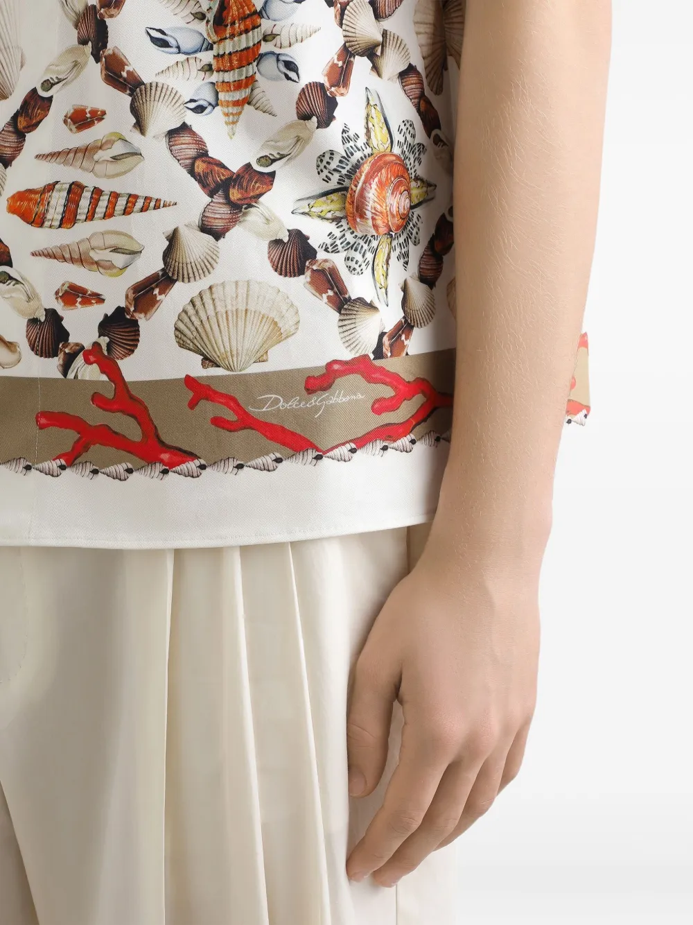 Dolce & Gabbana Hawaii overhemd met schelpenprint Wit
