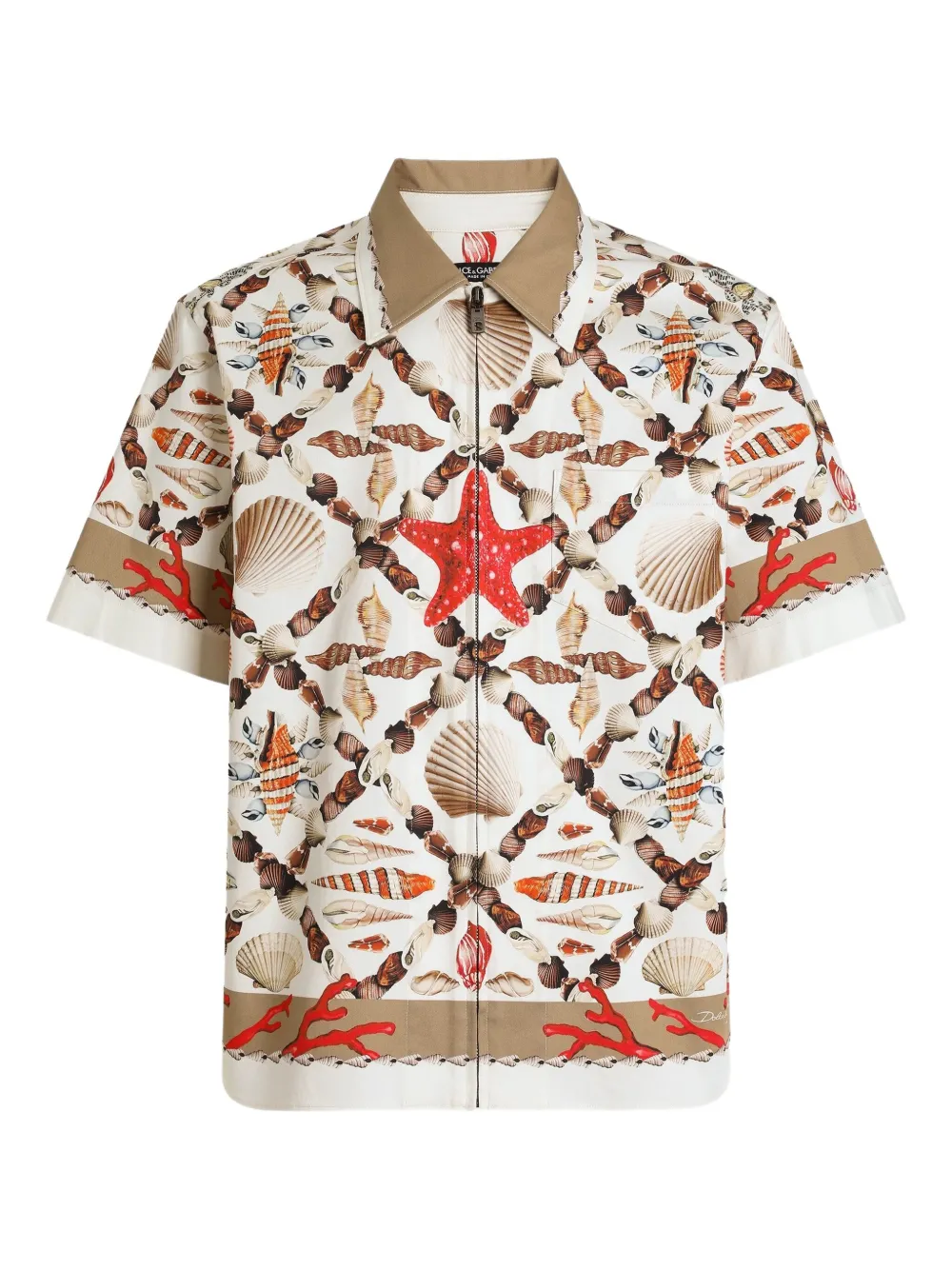 Dolce & Gabbana shell-print Hawaii shirt | White | Image 1