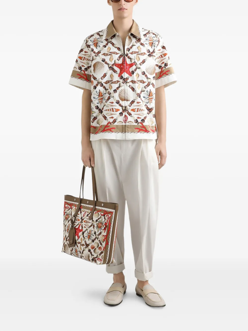 Dolce & Gabbana Hawaii overhemd met schelpenprint - Wit