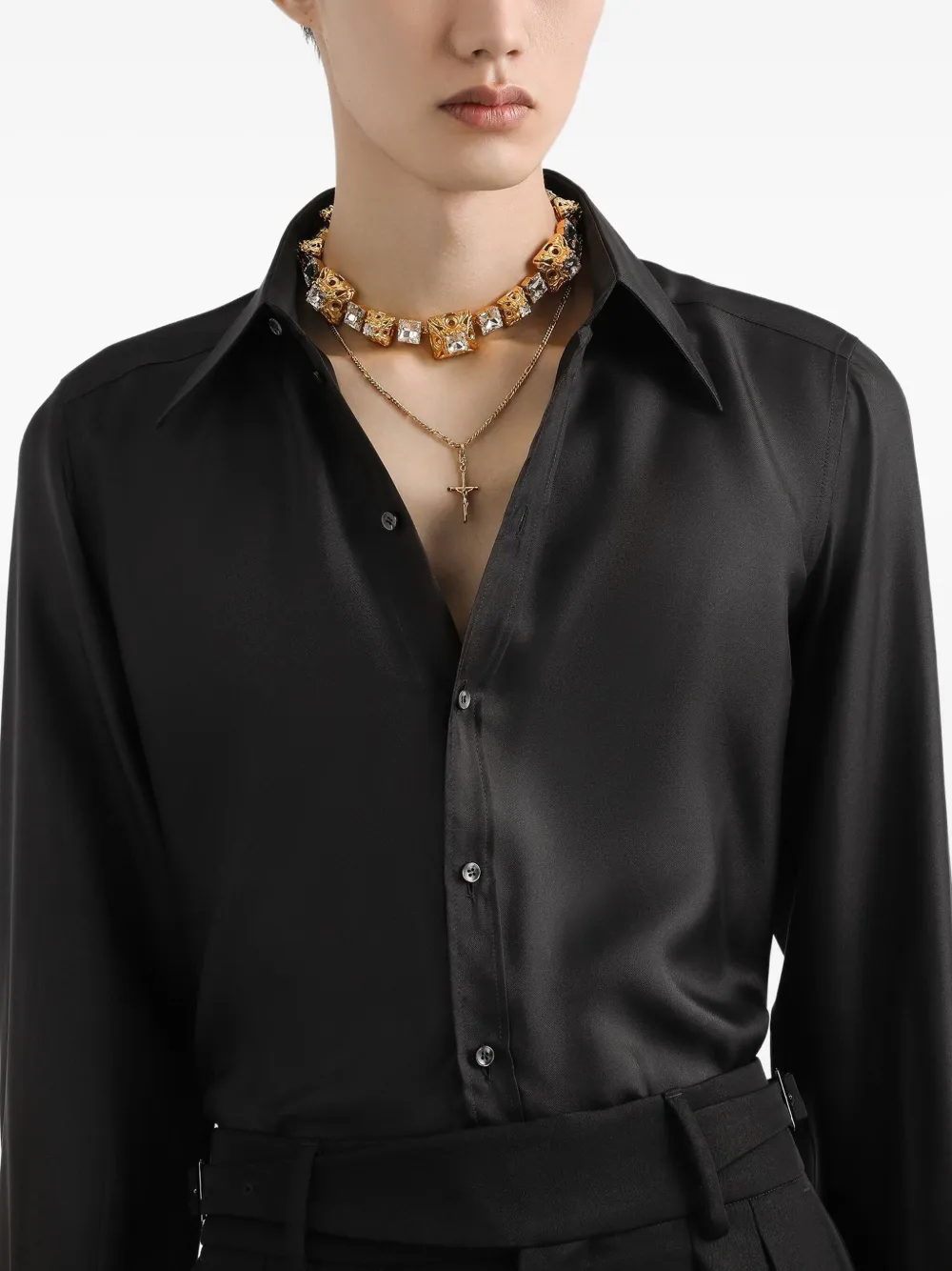 Dolce & Gabbana Overhemd met knopen Zwart