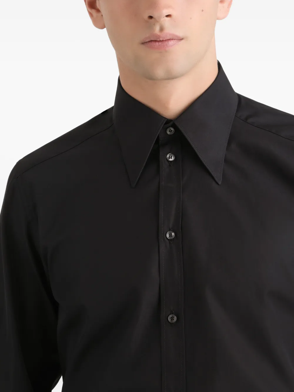 Dolce & Gabbana Overhemd met puntige kraag Zwart