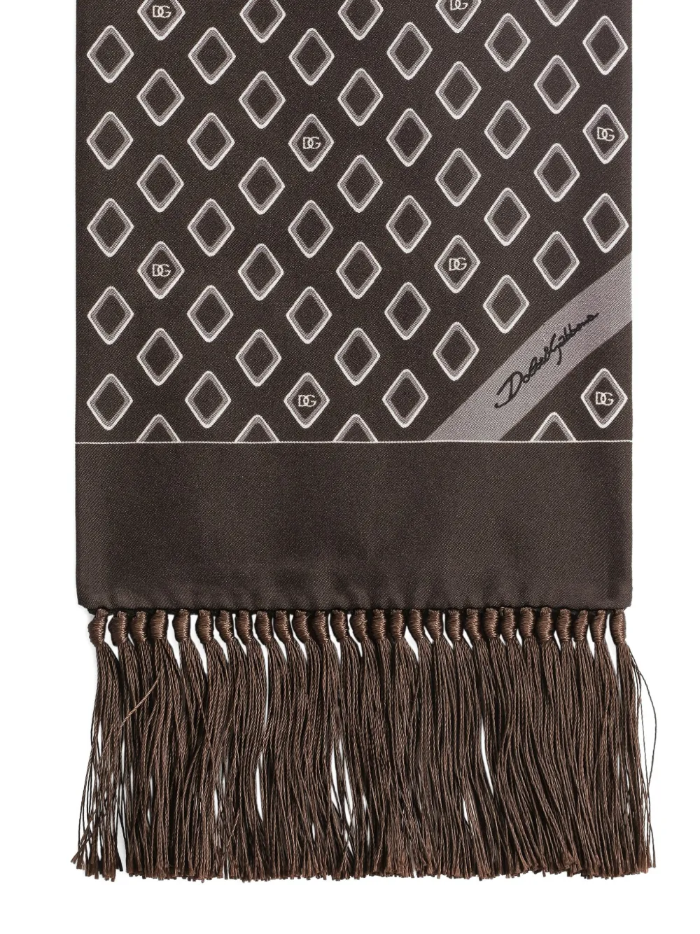 Dolce & Gabbana Sjaal met geometrische print - Bruin