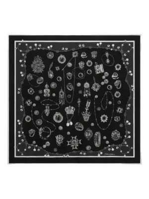 $*¥様 Chromehearts Silvabangle Chrome Hearts Paisley Floral Silk Scarf | Black | FARFETCH SG