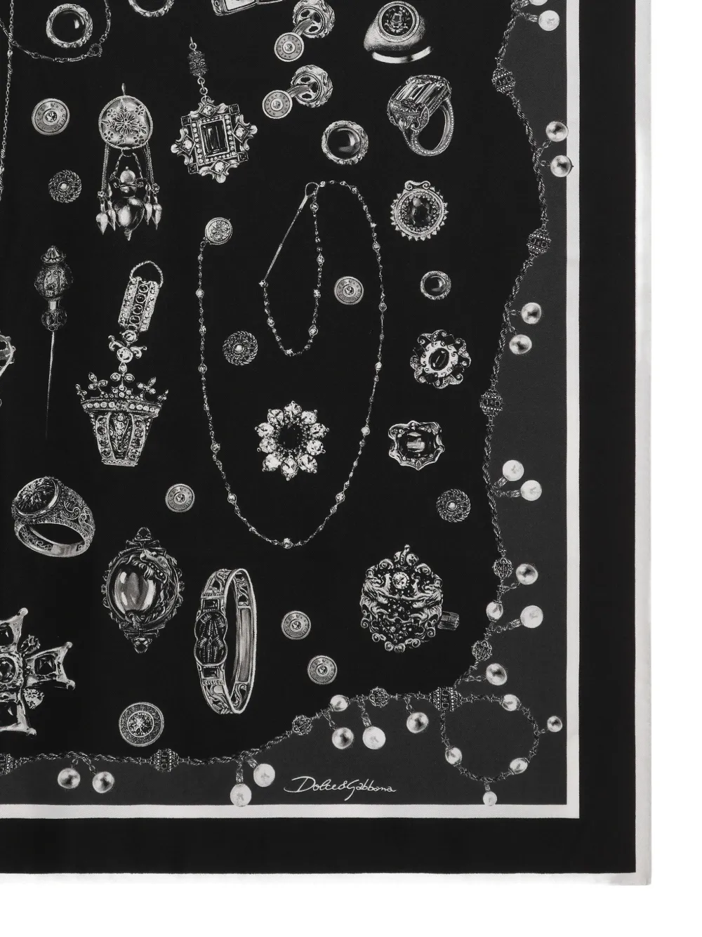 Dolce & Gabbana Zijden sjaal - Zwart
