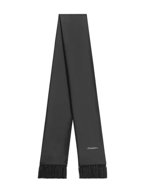 Dolce & Gabbana embroidered-logo fringe scarf