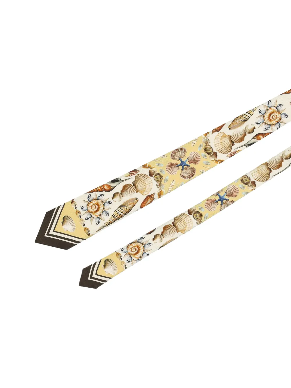 Dolce & Gabbana Zijden stropdas met schelpenprint - Geel