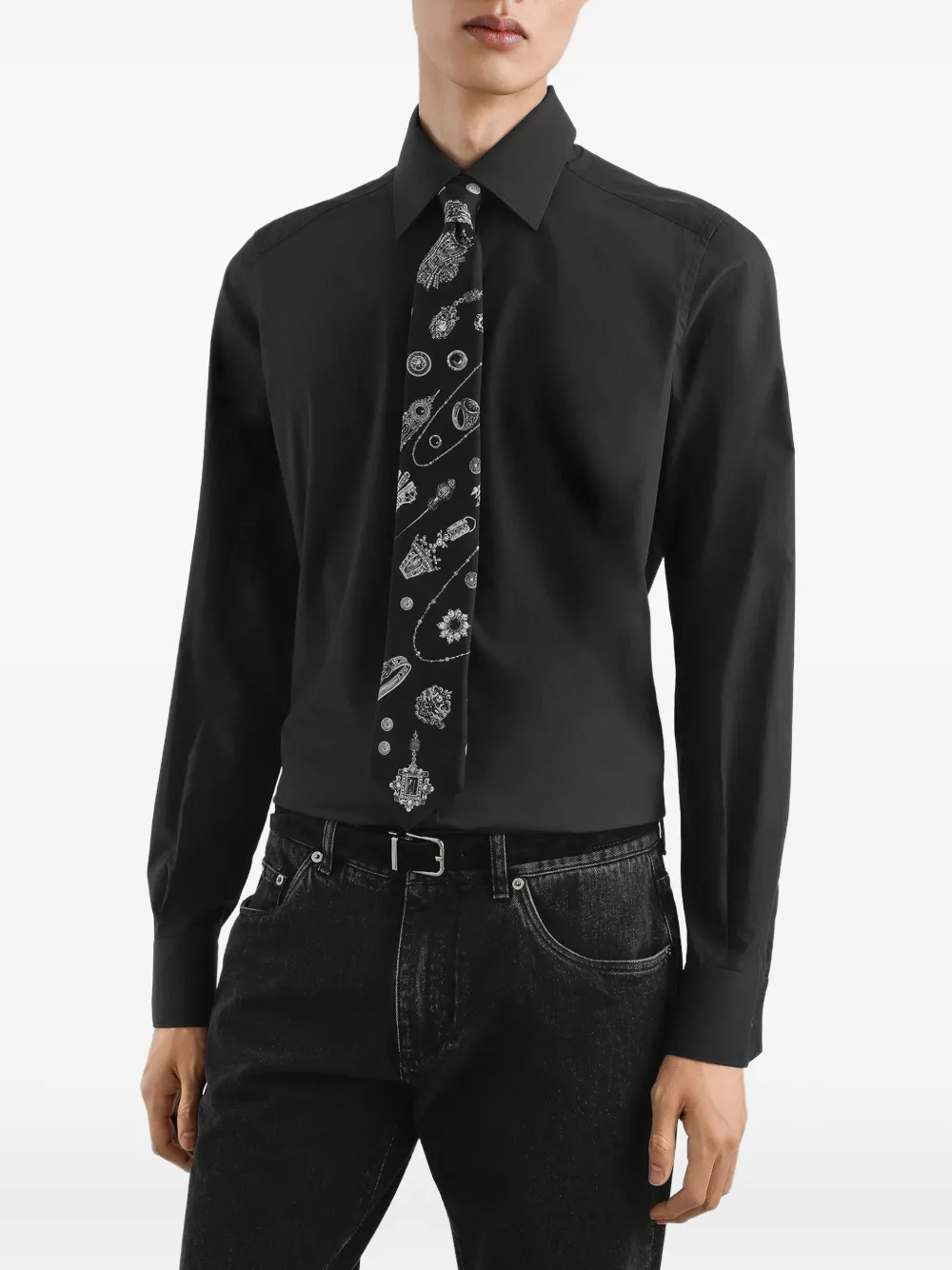 Dolce & Gabbana Stropdas met print Zwart