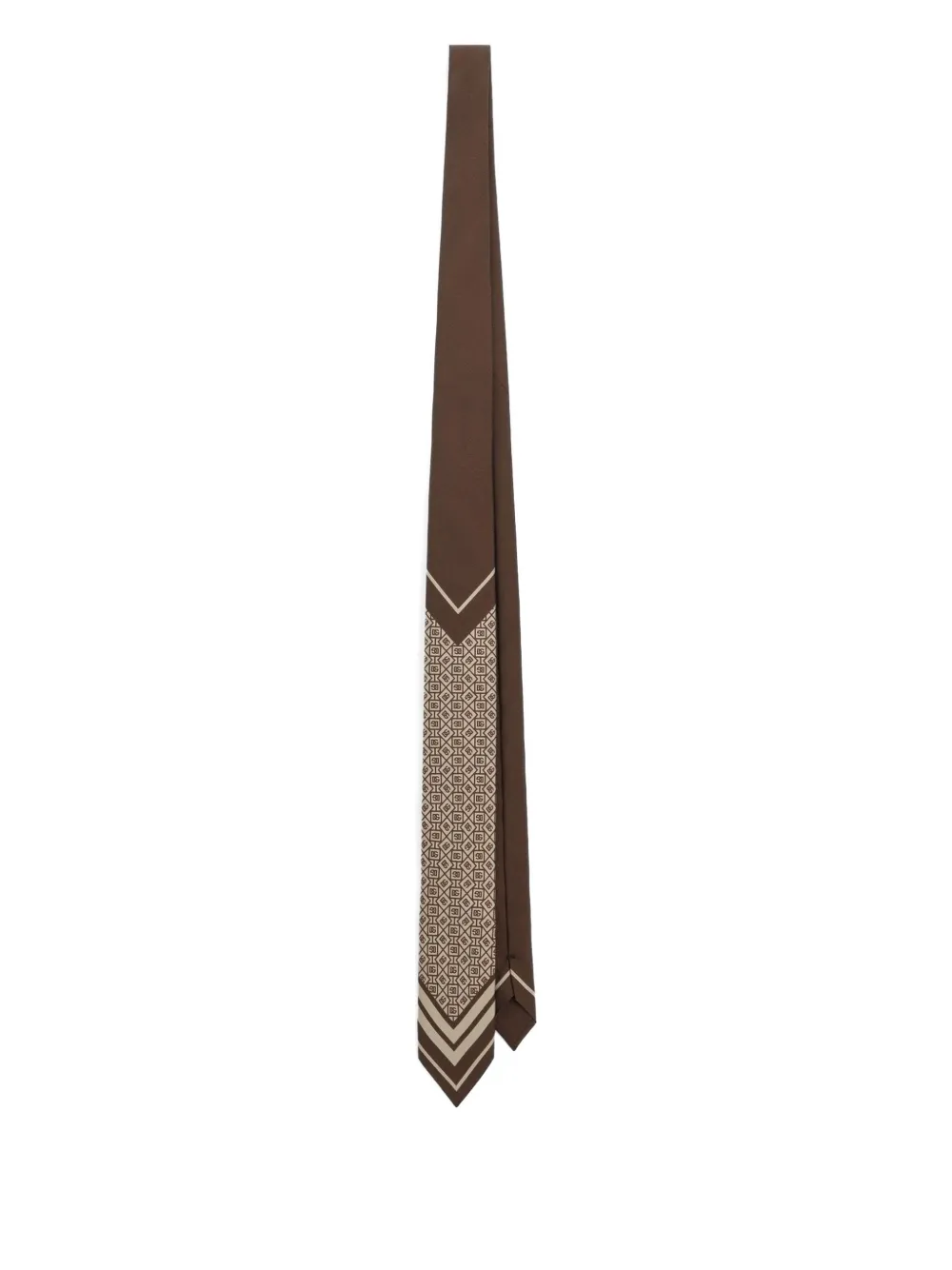 Dolce & Gabbana Geometric-pattern Tie In Brown