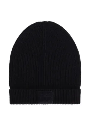 Dolce & Gabbana logo-tag Cashmere Beanie | Black | FARFETCH