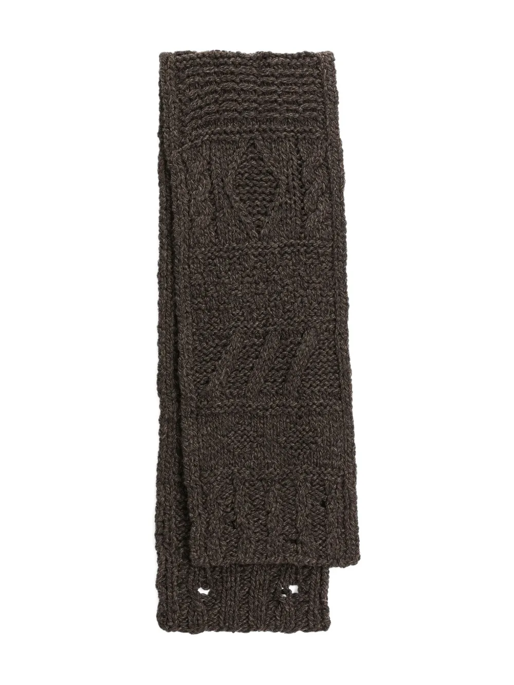 Dolce & Gabbana cable-knit wool scarf | Brown | Image 1