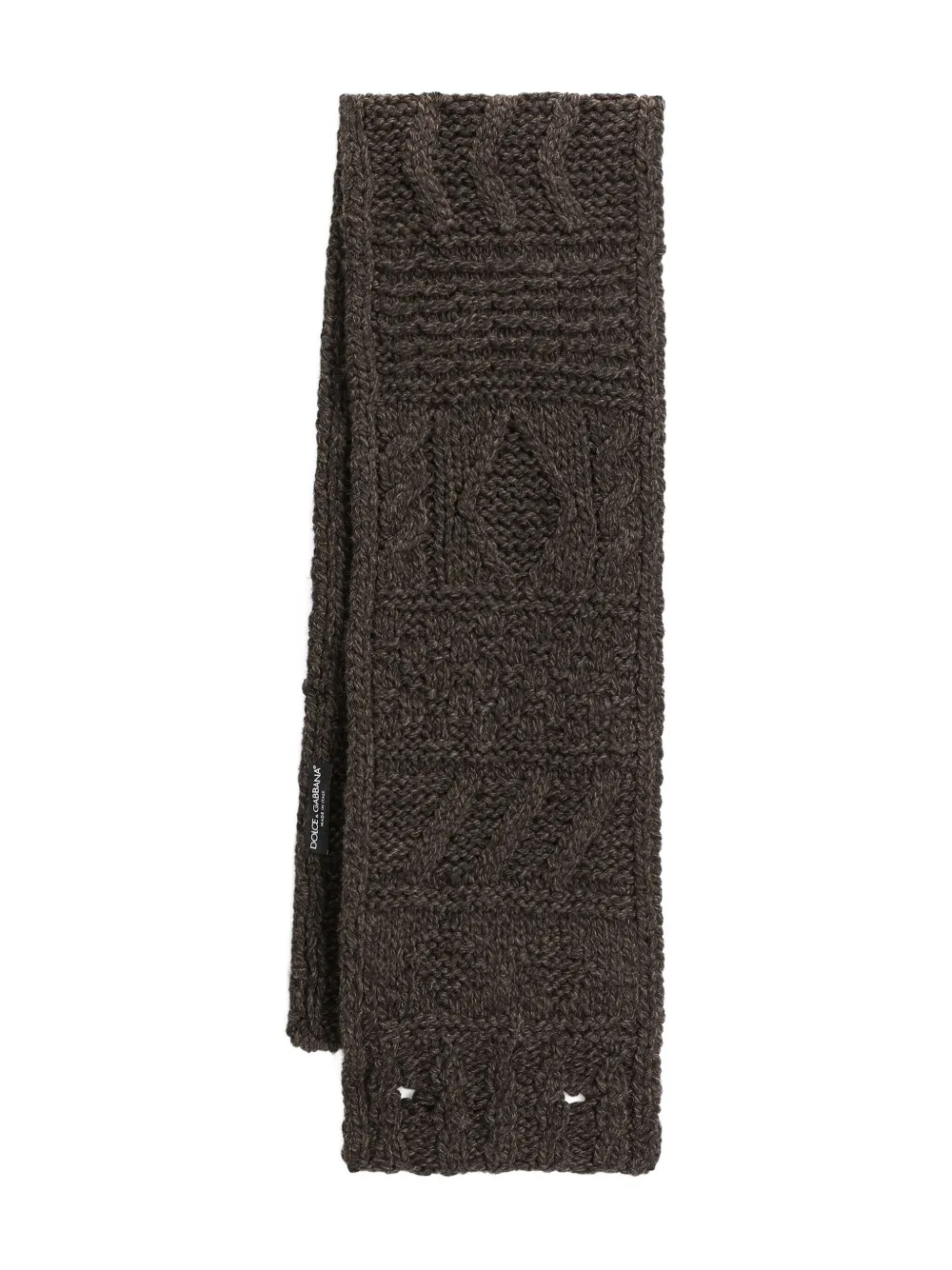 Dolce & Gabbana Kabelgebreide sjaal - Bruin