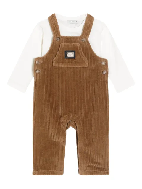 Dolce & Gabbana Kids corduroy dungarees set
