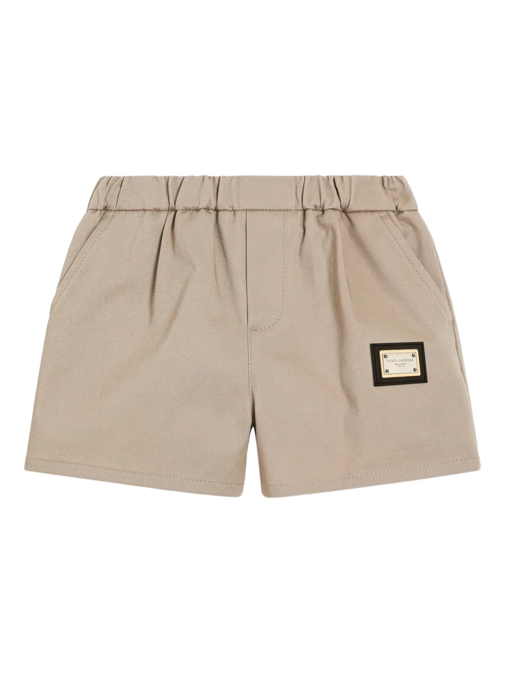 Dolce & Gabbana Kids Shorts met logoplakkaat Beige