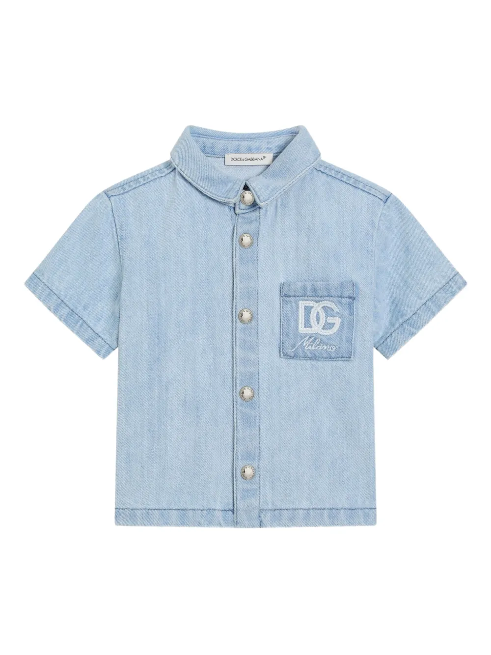 Dolce & Gabbana Kids Shirt met geborduurd logo Blauw