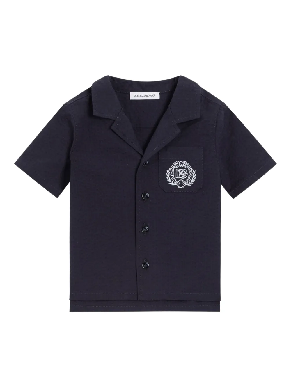 Dolce & Gabbana Kids embroidered-logo shortsleeved shirt Blauw