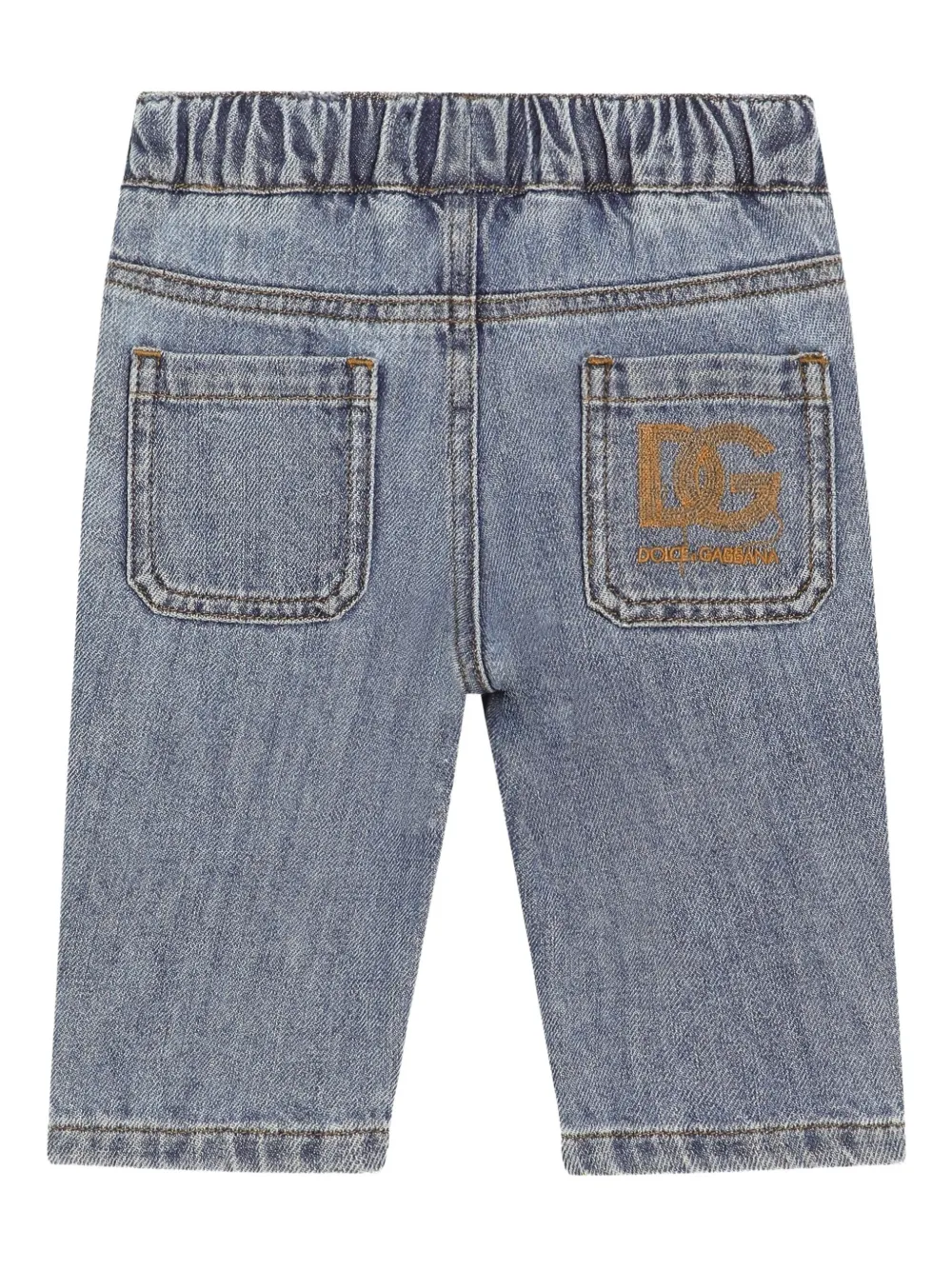 Dolce & Gabbana Kids Jeans met geborduurd logo Blauw