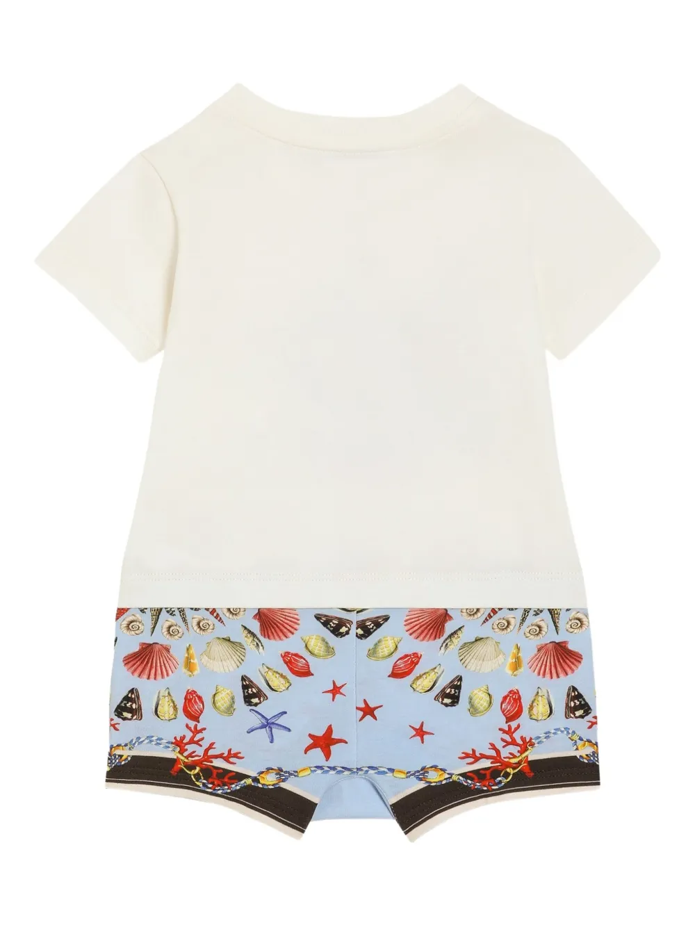 Dolce & Gabbana Kids Romper met schelpenprint Wit