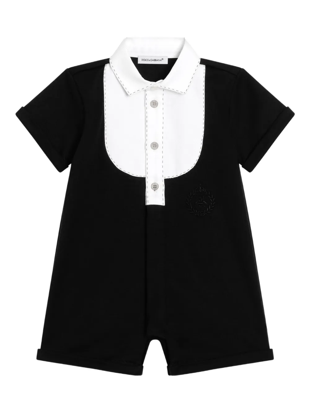 Dolce & Gabbana Kids Romper met korte mouwen Zwart