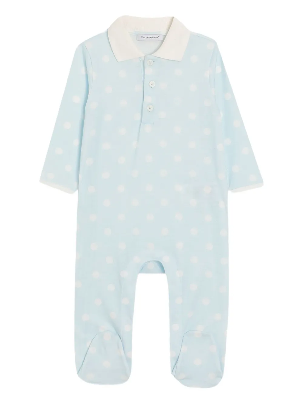 Dolce & Gabbana Kids Drie rompers met stippen en lange mouwen Blauw