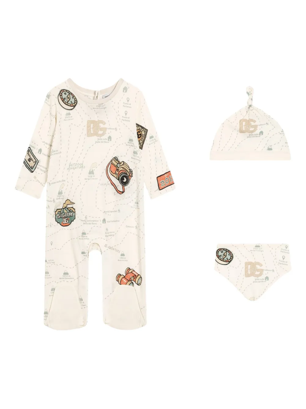 Dolce & Gabbana Kids Babypakje met print Beige