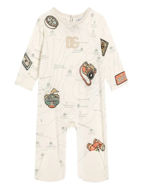 Dolce & Gabbana Kids map-print babygrow set
