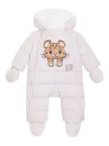 Dolce & Gabbana Kids hooded leopard-print snowsuit - White