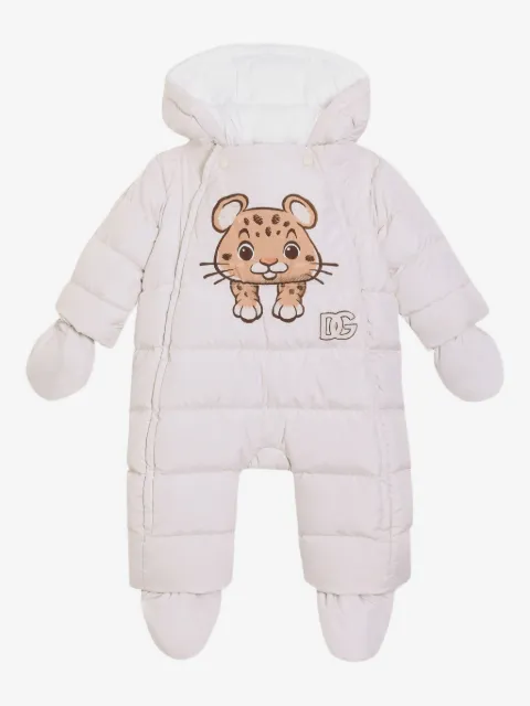 Dolce & Gabbana Kids hooded leopard-print snowsuit